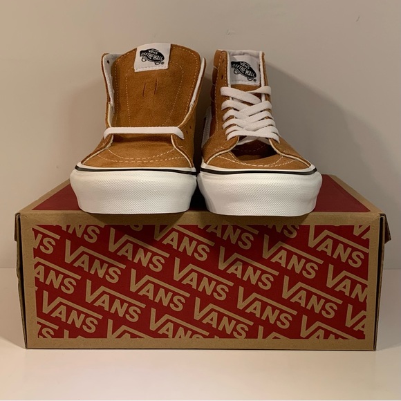 🤎 [BRAND NEW] VANS SK8-HI TAPERED BROWN WHITE WOMENS SHOES SIZE 6.5 SNEAKERS 🤎 - Picture 7 of 11